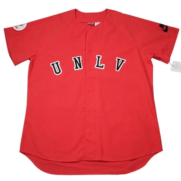 Vintage Nike UNLV Rebels Red Embroidered Baseball Jersey (Size M) - Picture 1 of 5